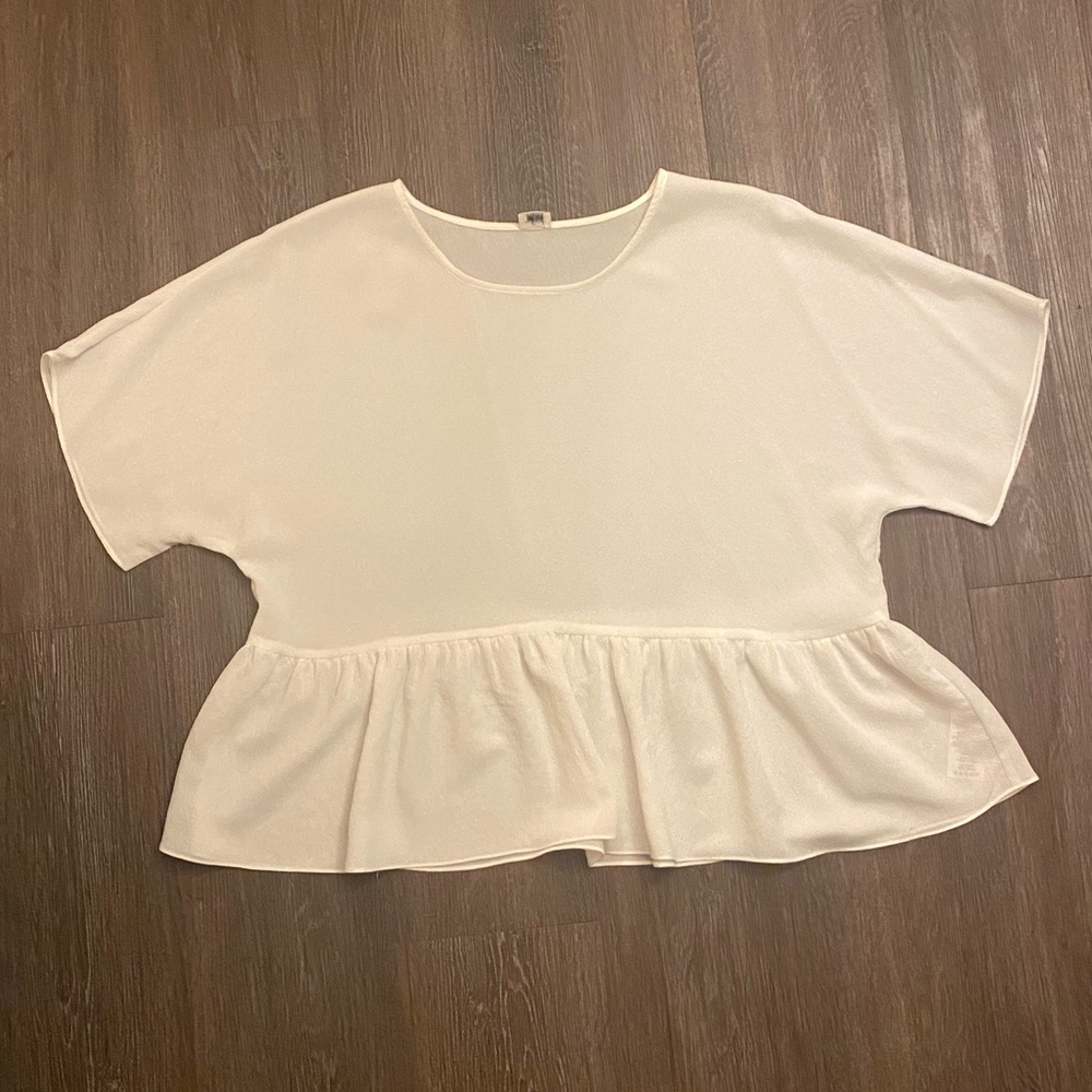 Wilfred peplum off white top size L